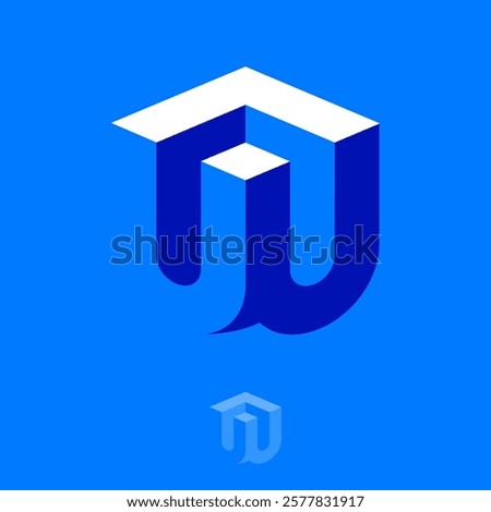 W letter logo. 3D monogram. Abstract  logo can use for business, company, web icon. App icon.