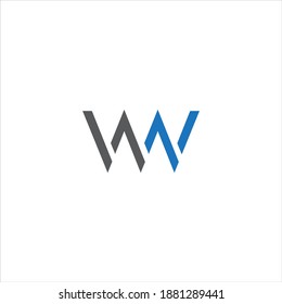 W W letter logo abstract design on white color background. ww monogram