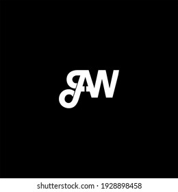 A W letter logo abstract design on black color background. aw alphabet