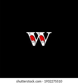 W letter logo abstract design on black color background. w alphabet