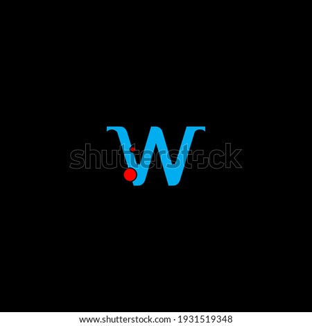 W letter logo abstract design on black color background. w alphabet