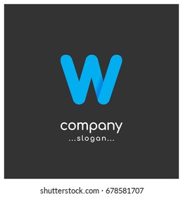 w Letter Logo, alphabet logo design.