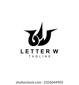 W Letter Logo, Alphabet Initial Vector, Simple Logotype Design, Icon Symbol Template Illustration