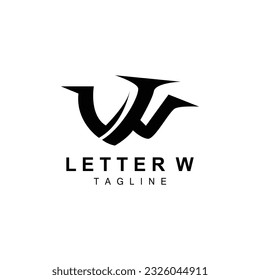 W Letter Logo, Alphabet Initial Vector, Simple Logotype Design, Icon Symbol Template Illustration