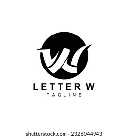 Logotipo de letra W, vector inicial de alfabeto, diseño de logotipo simple, ilustración de plantilla de símbolo de icono