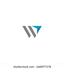 w letter logo arrow up design