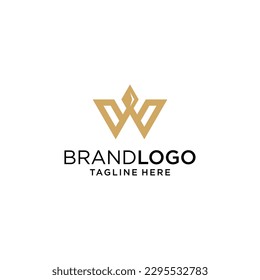 logotipo de letra W, diseño del logotipo de flecha W para la empresa, plantilla de diseño del logotipo W de letra única	