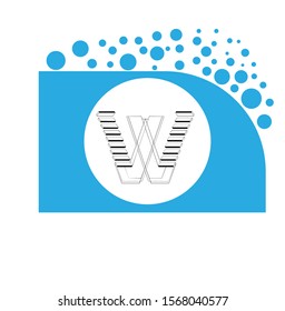 w letter logo with background.