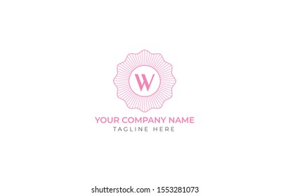 w Letter Logo, Beauty Logo, Letter Design Vector with Pink Colors  Design. - Vector