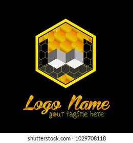 w letter logo with bee style
