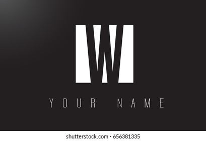 W Letter Logo With Black and White Letters Negative Space Design.