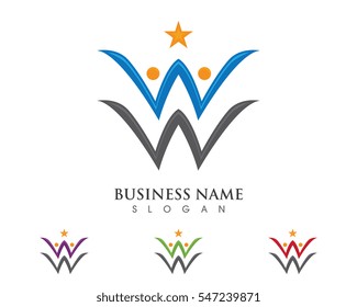 W Letter Logo Business professional logo template