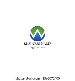 w Letter logo business template vector icon