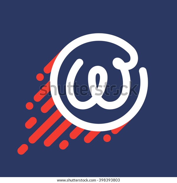W letter logo in circle with speed line. Font\
style, vector design template elements for your sport application\
or corporate identity.