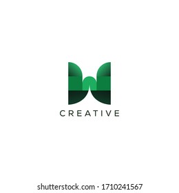 W Letter Logo concept, Creative Minimal Monochrome Monogram emblem design template for Corporate Business Identity
