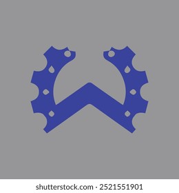 w letter logo concept gear
