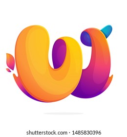 W letter logo consisting of fire flames. Font style, vector design template elements for your application or corporate identity.