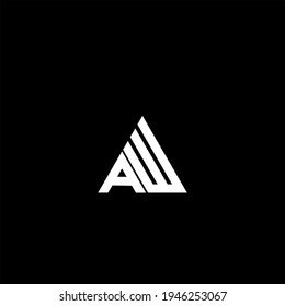 A W letter logo creative design on black color background. AW icon