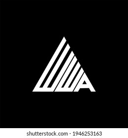 W W A letter logo creative design on black color background. WWA icon