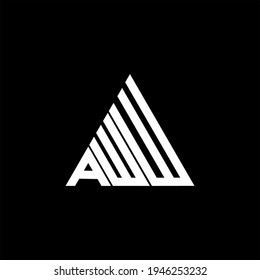 A W W letter logo creative design on black color background. AWW icon