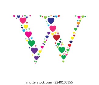 w letter logo creative design vector 
template in heart design