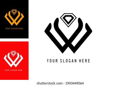 Letra W para el diseño del logotipo