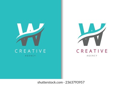 Diseño con logotipo de carta W con fondo y logotipo de la empresa creativa. Diseño moderno de la moda de las letras. Ilustración del vector