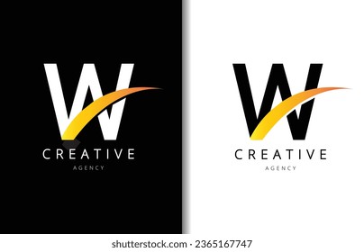 W Letter Logo Design with Background and Creative company logo. Modern Lettering Fashion Design. Vector illustration