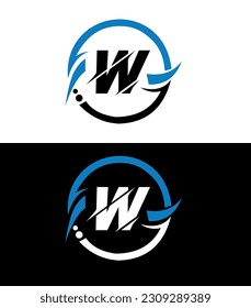 W letter logo design with a circle shape. W circle and cube shape logo design. W monogram, business, real estate logo. W Logo design with unique and simple design.