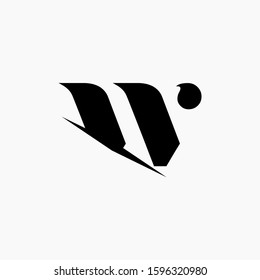 W Letter Logo Design with Creative Cut. simple design. graphic elegant and unique sliced design template Vector. - vector