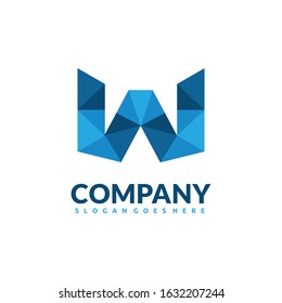 W Letter Logo Design . Creative Vector W icon with triangle creative concept.