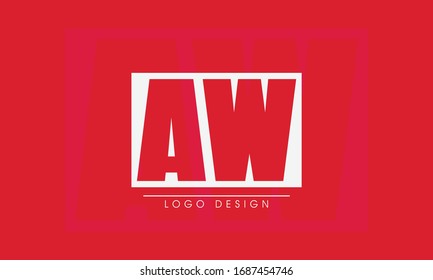 A W Letter Logo Design. Creative Modern AW Letters Icon Illustration.
