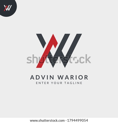 A W Letter Logo Design. Creative Modern AW Letters Icon Illustration.
