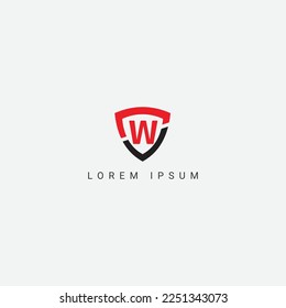 Letra profesional destacable Diseño del logotipo W elegante diseño de moda impresionante artístico color negro y rojo inicial Monograma icono