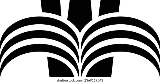 W letter logo design element in black colour