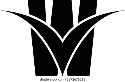 W letter logo design element in black colour