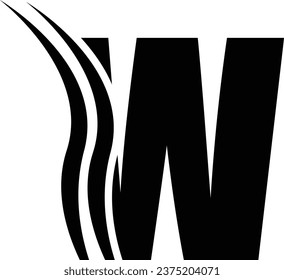 W letter logo design element in black colour