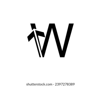 W letter logo design element