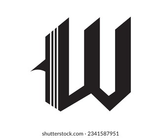 W letter logo design elements