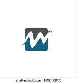 W letter logo design icon silhouette