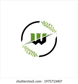 W letter logo design on white background. W creative initials letter logo concept. W letter design. 
W green and black letter design on white background.vector circle graphic design shape business sig