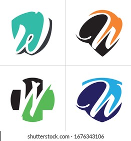 w letter logo design in shield and plus. letter w icon vector illustration.