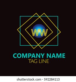  W W Letter Logo Design. Sign.Symbol