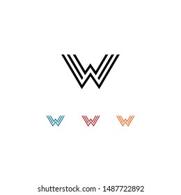 W letter logo design template