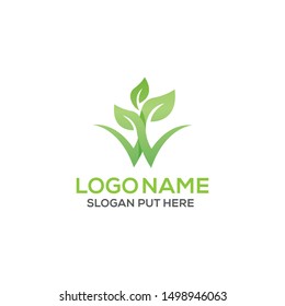 W Letter logo design template for use nature purpose