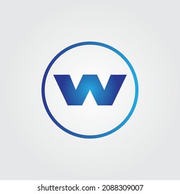 Diseño del logotipo de la letra W. Plantilla de diseño de logotipo de carta.