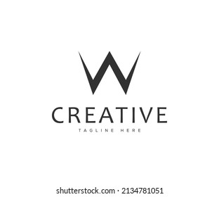 W letter logo design template