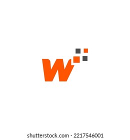 W letter logo design template elements. Modern abstract digital alphabet letter logo. Vector illustration. Technology logo.Technology letter logo.