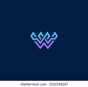 W letter logo design template elements. Modern abstract digital alphabet letter logo. Vector illustration. Technology letter logo.