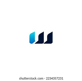W letter logo design template elements. Modern abstract digital alphabet letter logo. Vector illustration.